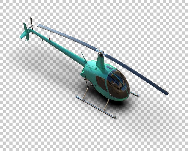 PSD helicóptero aislado en el fondo ilustración de renderización 3d