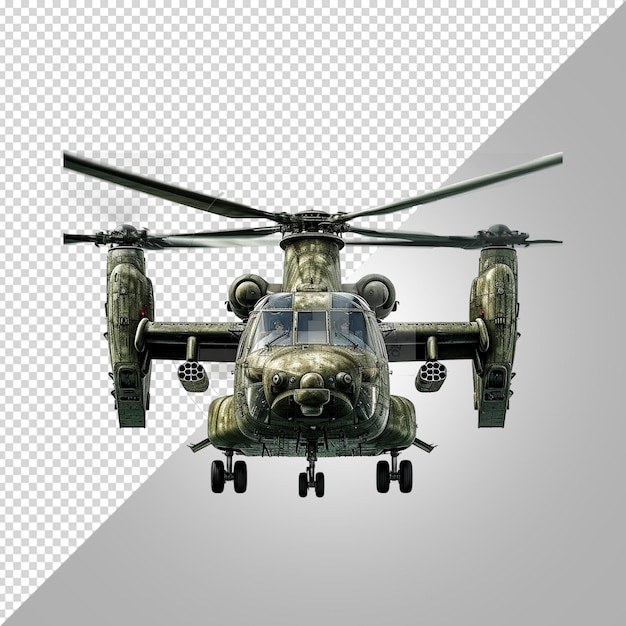 PSD helicóptero de ataque aislado en fondo blanco