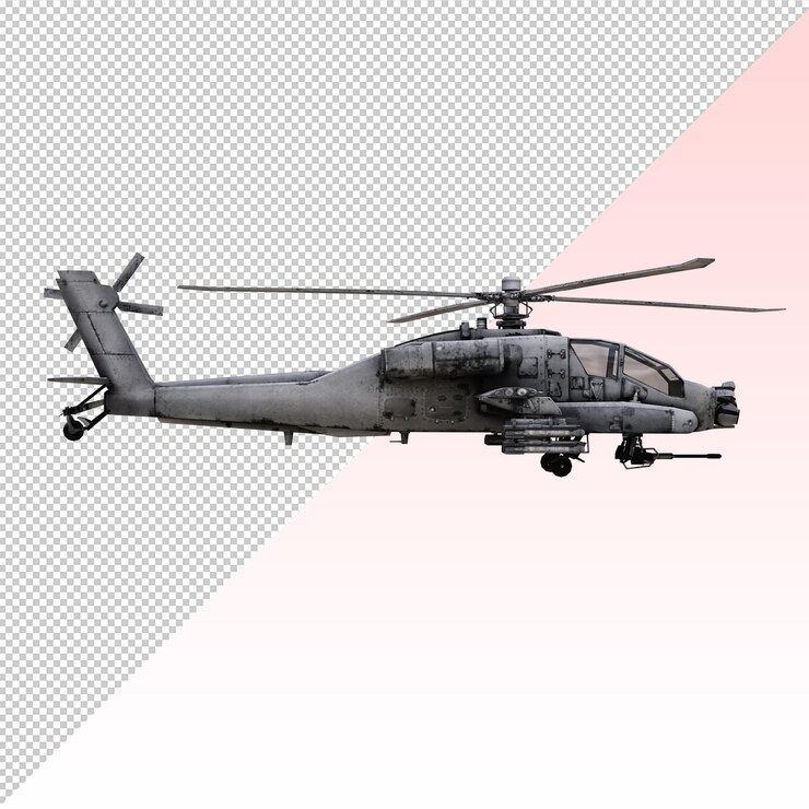 PSD helicóptero de ataque militar aislado