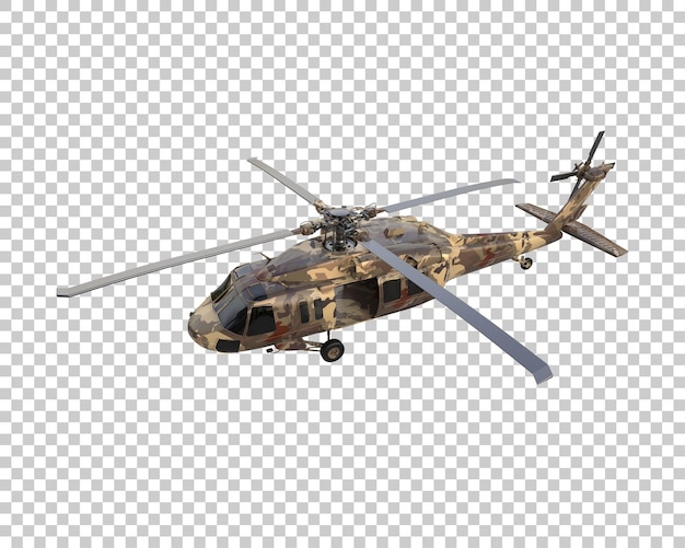 Helicóptero de guerra isolado no fundo ilustração de renderização 3d