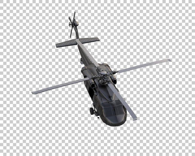 Helicóptero de guerra isolado no fundo ilustração de renderização 3D