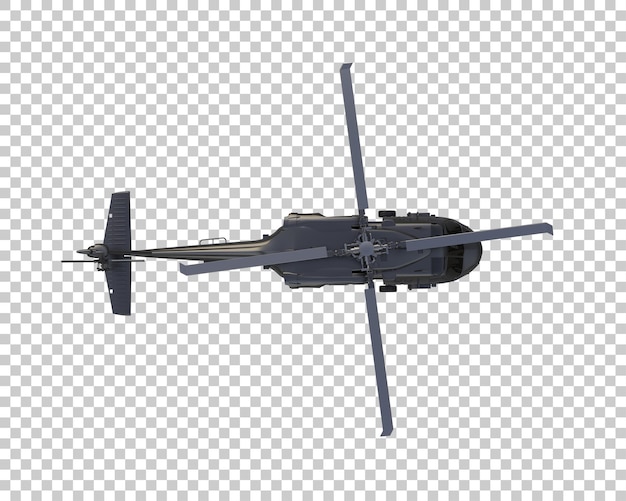 Helicóptero de guerra isolado no fundo ilustração de renderização 3D