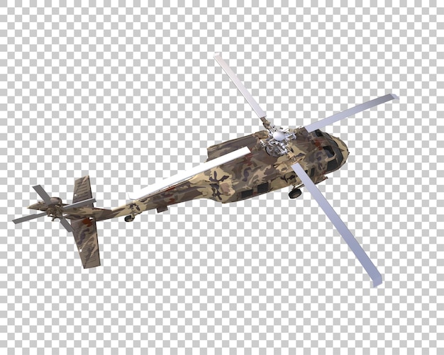 Helicóptero de guerra isolado no fundo ilustração de renderização 3D