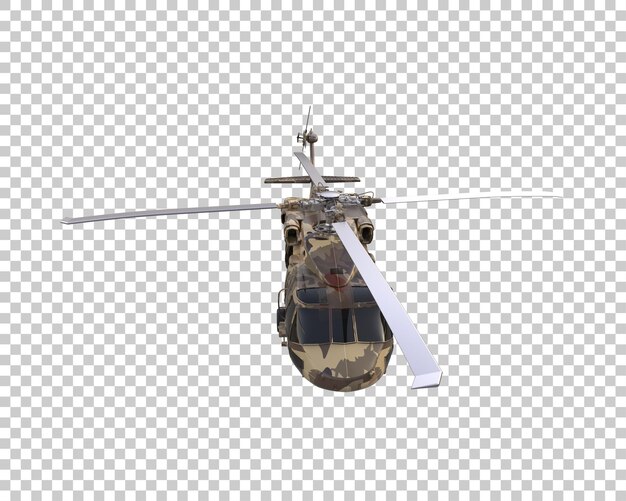 Helicóptero de guerra isolado no fundo ilustração de renderização 3d