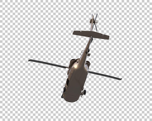 Helicóptero de guerra isolado no fundo ilustração de renderização 3D