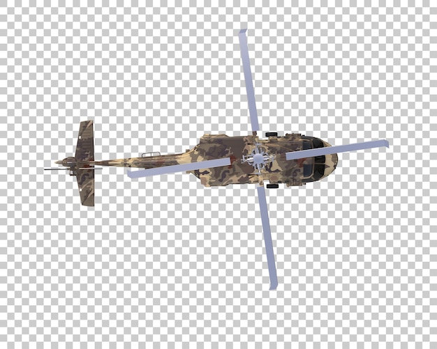 Helicóptero de guerra isolado no fundo ilustração de renderização 3D