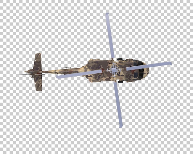 PSD helicóptero de guerra isolado no fundo ilustração de renderização 3d