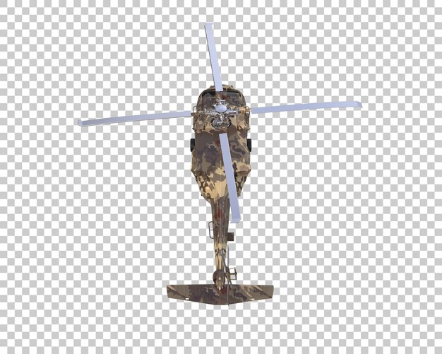 PSD helicóptero de guerra isolado no fundo ilustração de renderização 3d