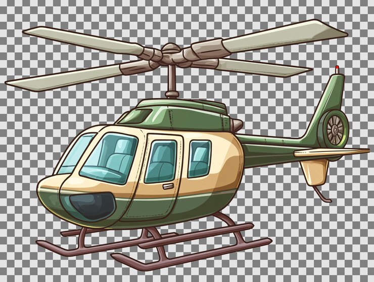 PSD un helicóptero de dibujos animados con una hélice