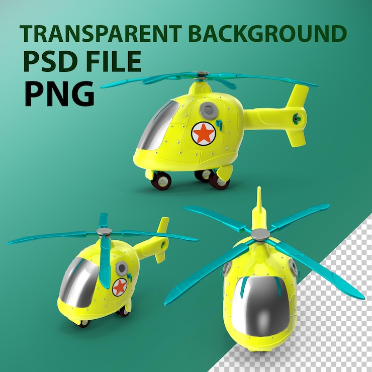 PSD helicóptero de dibujos animados png