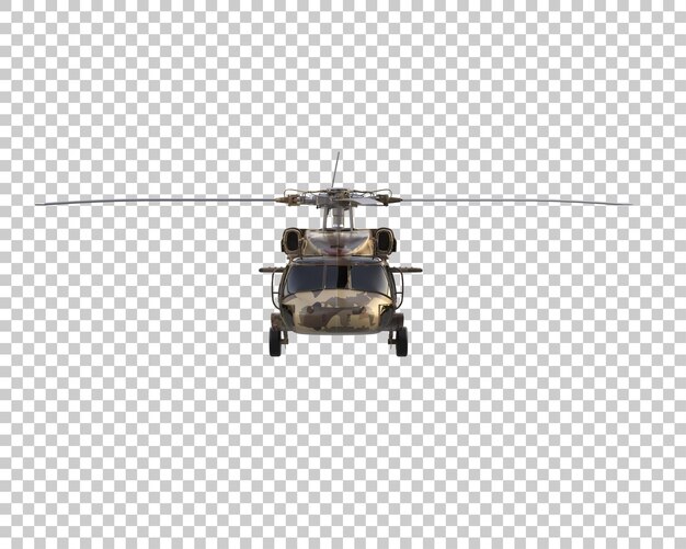 PSD helicóptero de guerra aislado en el fondo ilustración de renderización 3d
