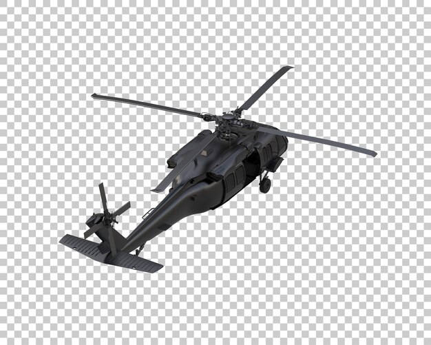 PSD helicóptero de guerra aislado en el fondo ilustración de renderización 3d