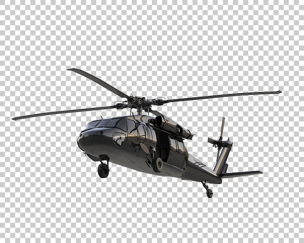 Helicóptero de guerra aislado en el fondo Ilustración de renderización 3D