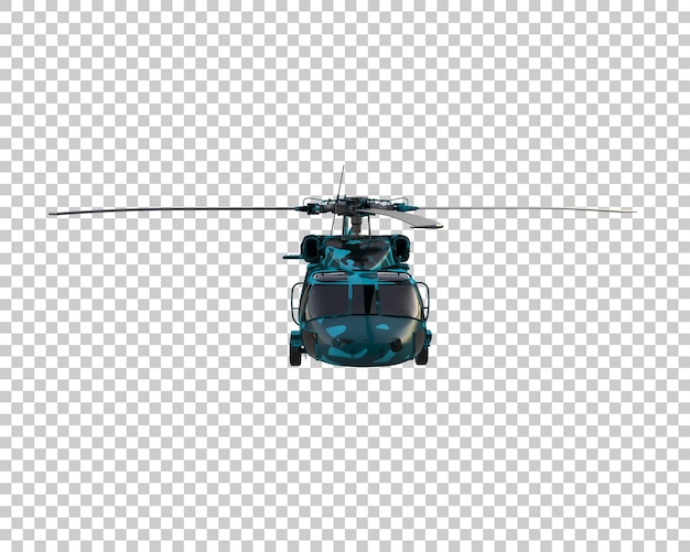 PSD helicóptero de guerra aislado en el fondo ilustración de renderización 3d