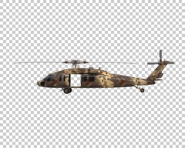 PSD helicóptero de guerra aislado en el fondo ilustración de renderización 3d