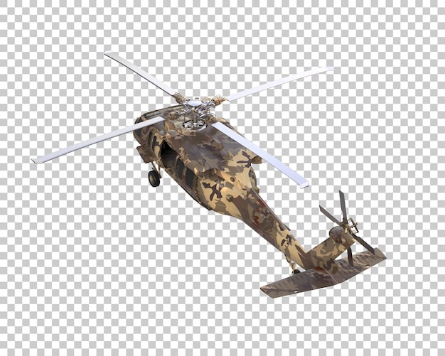 PSD helicóptero de guerra aislado en el fondo ilustración de renderización 3d