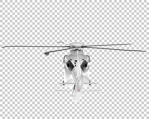 PSD helicóptero en la ilustración de renderizado 3d de fondo transparente