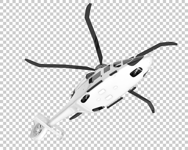 PSD helicóptero en la ilustración de renderizado 3d de fondo transparente