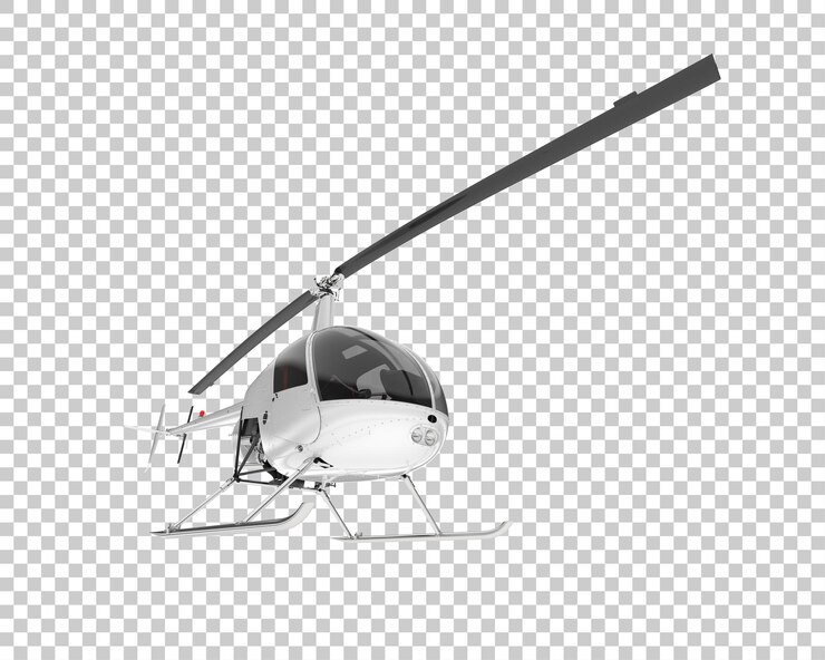 PSD helicóptero en la ilustración de renderizado 3d de fondo transparente