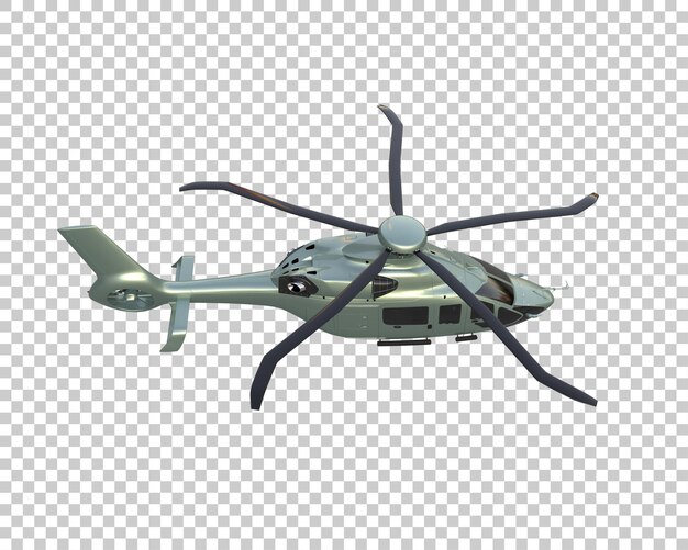 PSD helicóptero isolado no fundo ilustração de renderização 3d