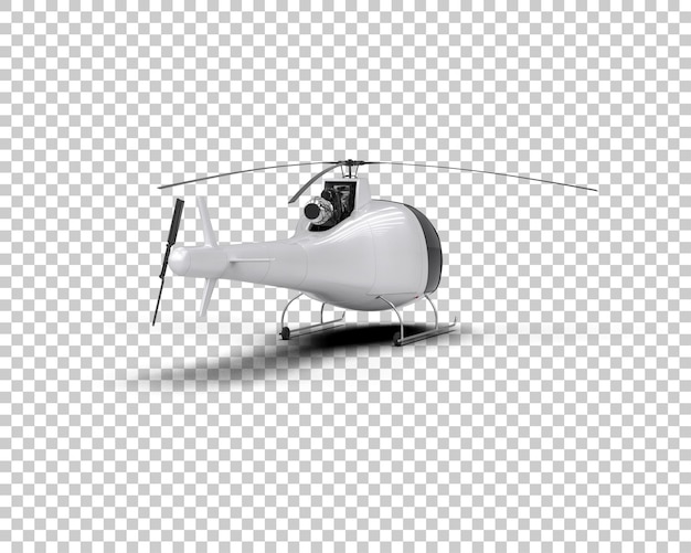 PSD helicóptero isolado no fundo ilustração de renderização 3d