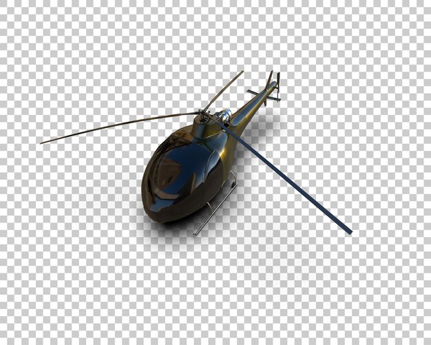 PSD helicóptero isolado no fundo ilustração de renderização 3d