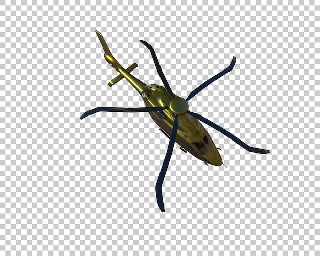 PSD helicóptero isolado no fundo ilustração de renderização 3d