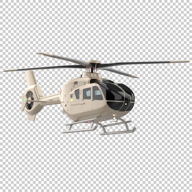 Un helicóptero moderno aislado en un fondo transparente ilustración de renderización en 3d