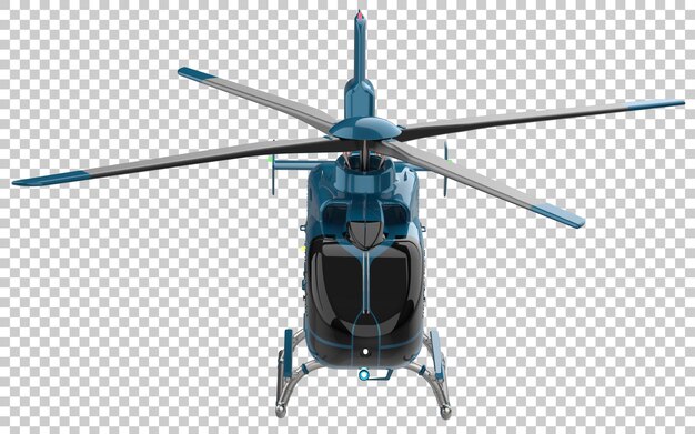 Un helicóptero moderno aislado en un fondo transparente ilustración de renderización en 3d