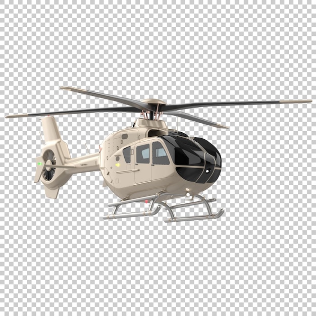 Helicóptero moderno isolado em fundo transparente ilustração de renderização 3d