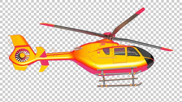 Helicóptero moderno isolado em fundo transparente ilustração de renderização 3d