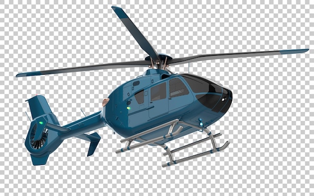 PSD helicóptero moderno na ilustração de renderização 3d de fundo transparente