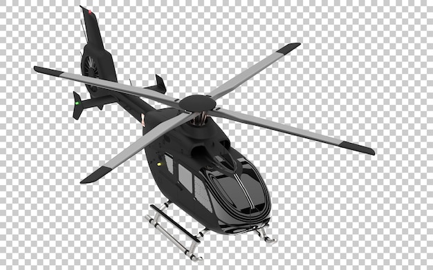 PSD helicóptero moderno na ilustração de renderização 3d de fundo transparente