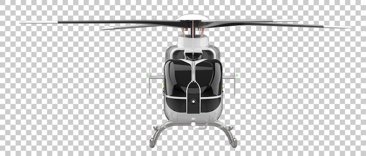 PSD helicóptero moderno na ilustração de renderização 3d de fundo transparente