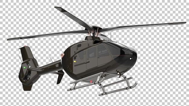 PSD helicóptero moderno na ilustração de renderização 3d de fundo transparente