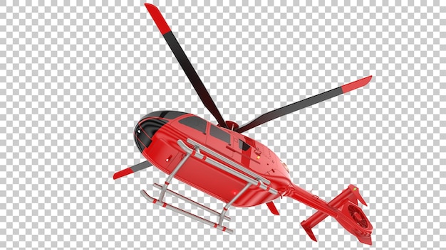 PSD helicóptero moderno na ilustração de renderização 3d de fundo transparente