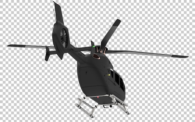 Helicóptero moderno sobre fondo transparente ilustración de renderizado 3d