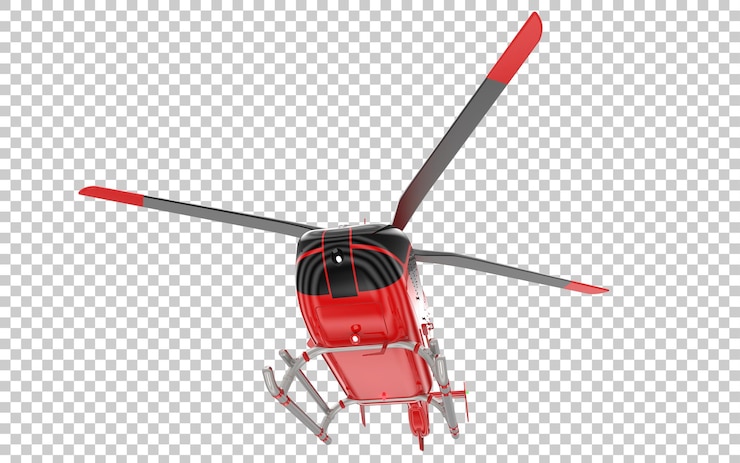 PSD helicóptero moderno sobre fondo transparente ilustración de renderizado 3d