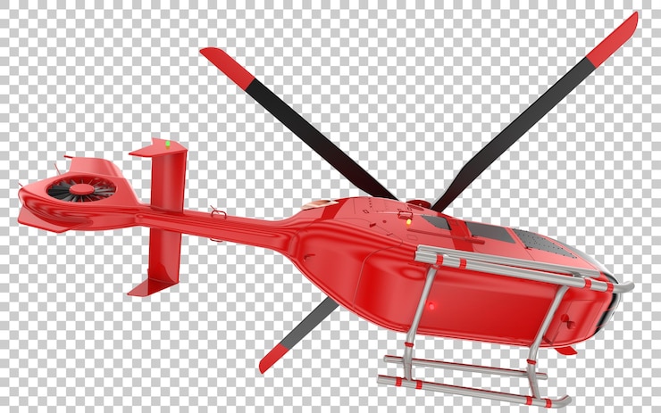 PSD helicóptero moderno sobre fondo transparente ilustración de renderizado 3d