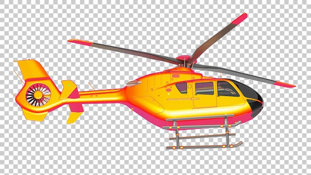 Helicóptero moderno sobre fondo transparente Ilustración de renderizado 3d