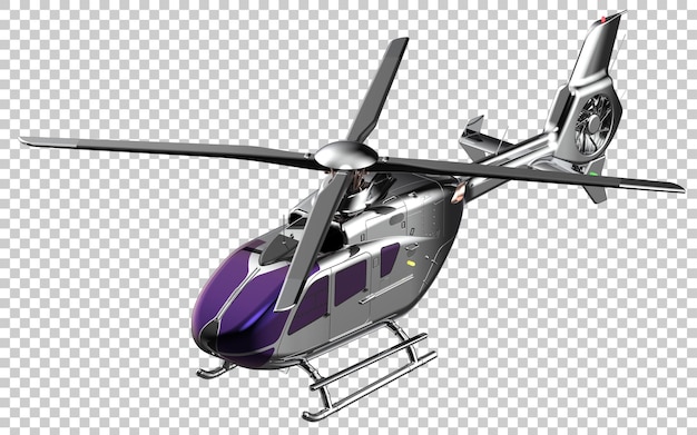 Helicóptero moderno sobre fondo transparente ilustración de renderizado 3d