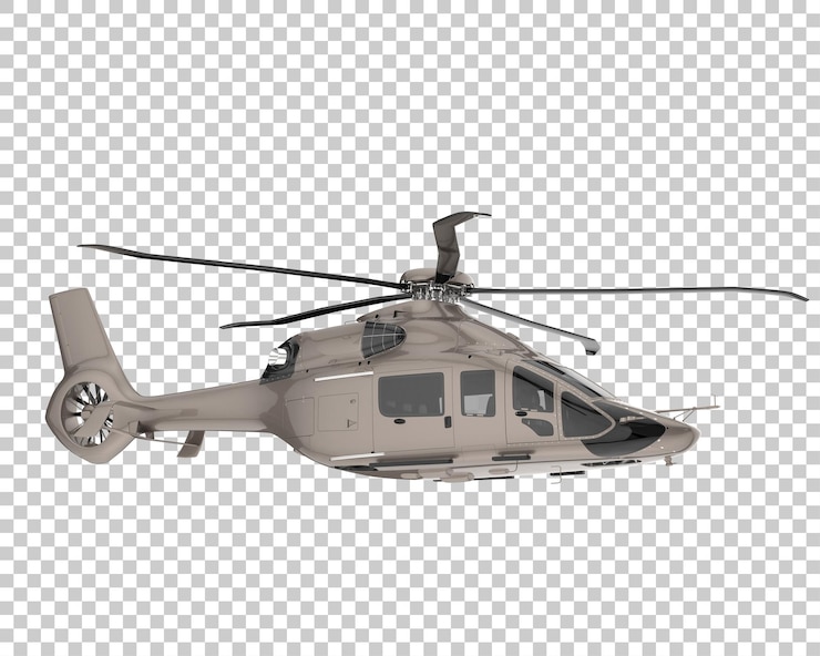 PSD helicóptero sobre fondo transparente. representación 3d - ilustración