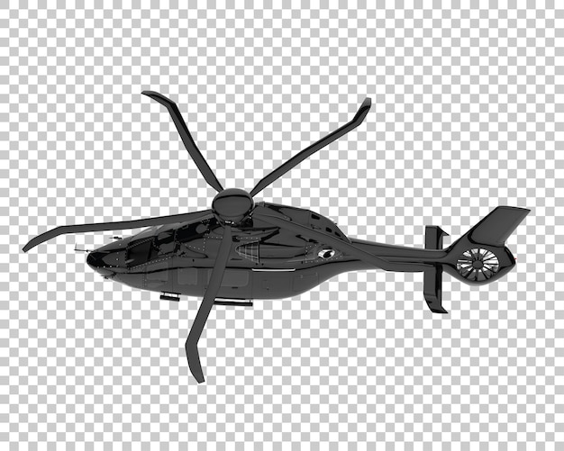 Helicóptero sobre fondo transparente. representación 3d - ilustración