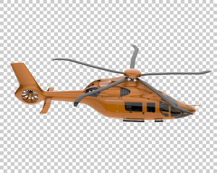 PSD helicóptero sobre fondo transparente. representación 3d - ilustración