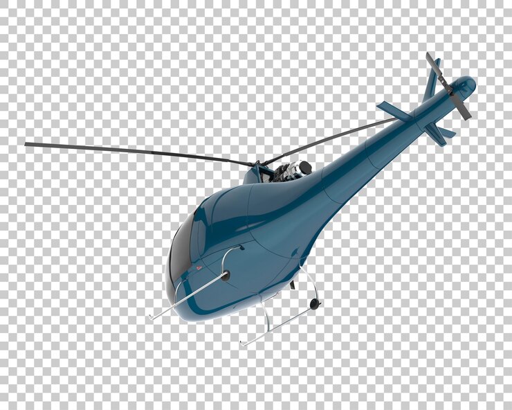 PSD helicóptero sobre fondo transparente. representación 3d - ilustración