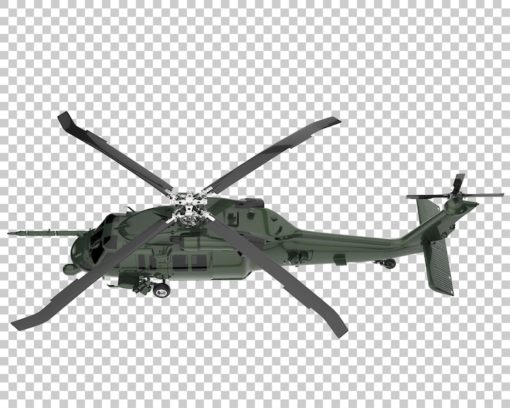 PSD helicóptero sobre fondo transparente. representación 3d - ilustración