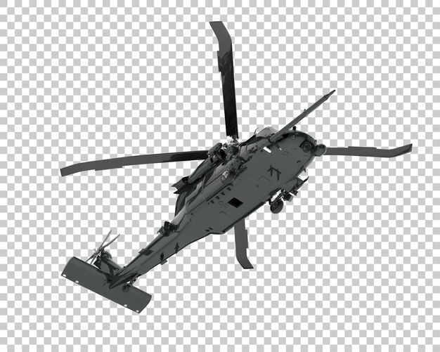 Helicóptero sobre fondo transparente. representación 3d - ilustración