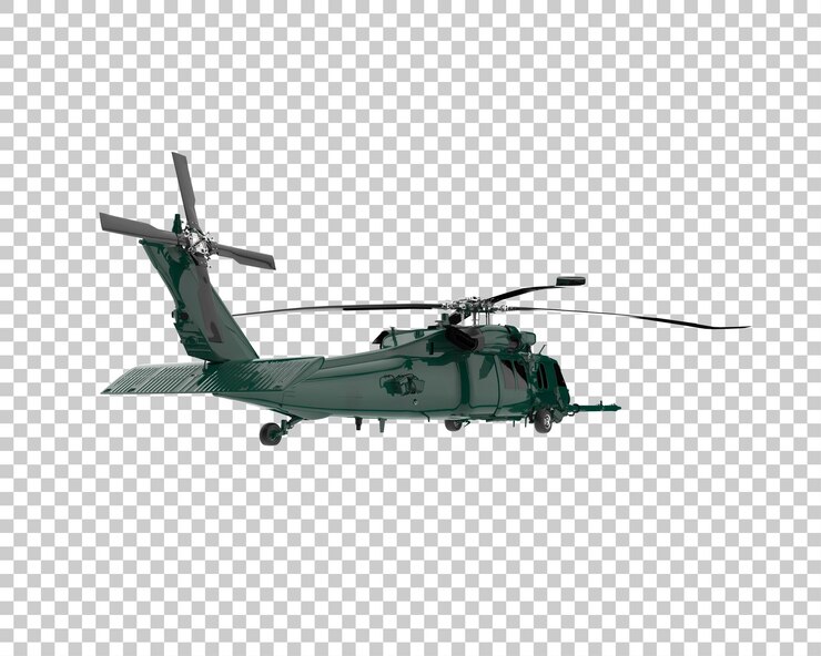PSD helicóptero sobre fondo transparente. representación 3d - ilustración
