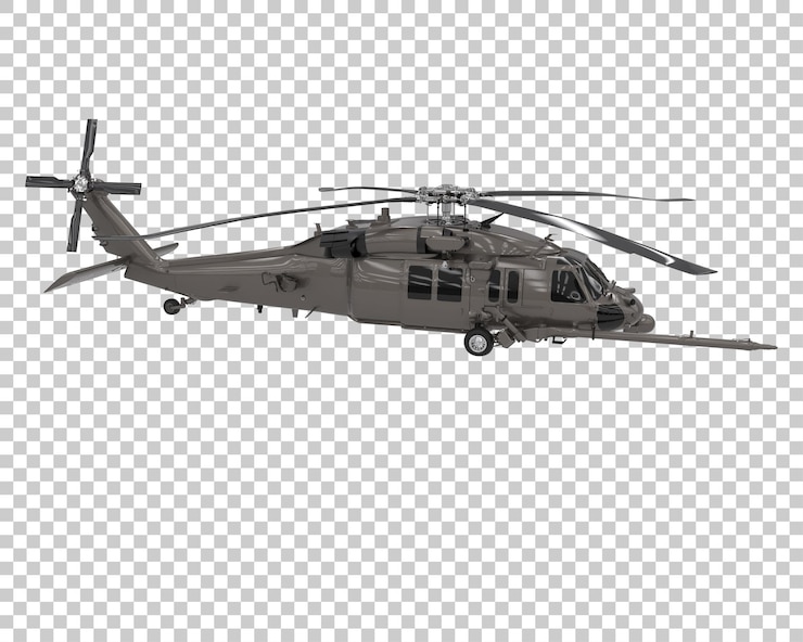 PSD helicóptero sobre fondo transparente. representación 3d - ilustración