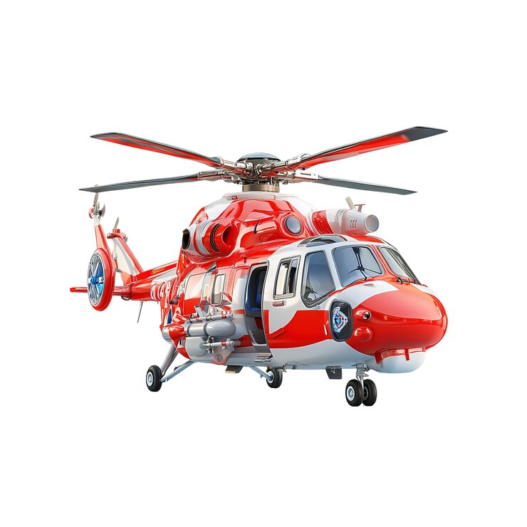 PSD helicópteros de rescate rojos y blancos servicios aéreos de emergencia